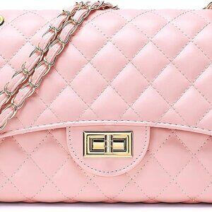 Quilted Leather Crossbody Bags for Women Trendy Ladies Shoulder Purse Satchel Ha